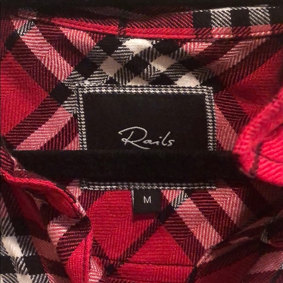 Rails Flannel Short Red and White Medium - Picture 4 of 5
